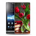 Дизайнерский пластиковый чехол для Sony Xperia S Тюльпаны