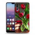 Дизайнерский силиконовый с усиленными углами чехол для Huawei P20 Pro Тюльпаны