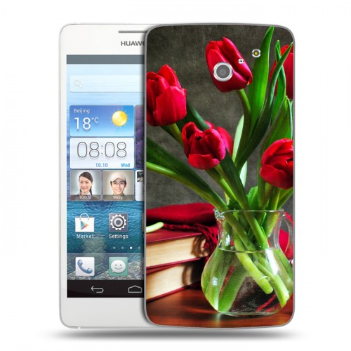 Дизайнерский пластиковый чехол для Huawei Ascend D2 Тюльпаны