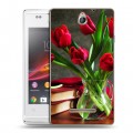 Дизайнерский пластиковый чехол для Sony Xperia E Тюльпаны