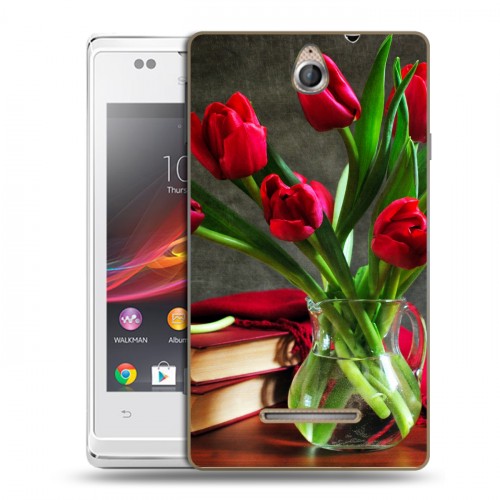 Дизайнерский пластиковый чехол для Sony Xperia E Тюльпаны