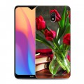 Дизайнерский силиконовый с усиленными углами чехол для Xiaomi RedMi 8A Тюльпаны