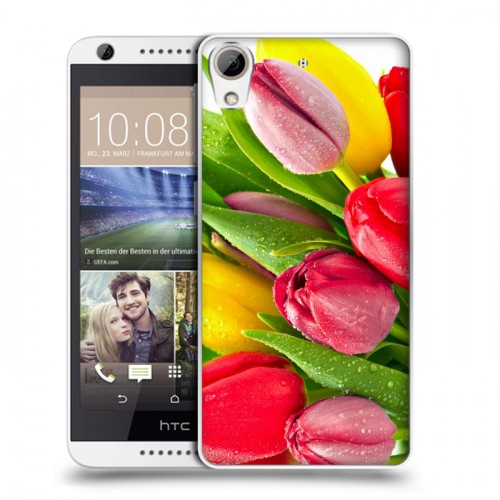Дизайнерский пластиковый чехол для HTC Desire 626 Тюльпаны