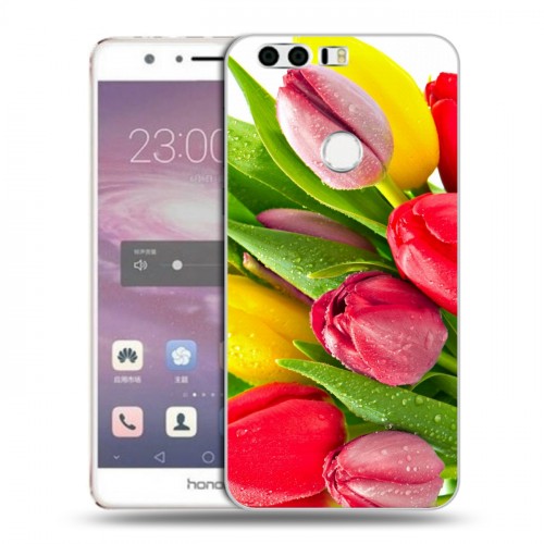 Дизайнерский пластиковый чехол для Huawei Honor 8 Тюльпаны