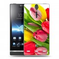 Дизайнерский пластиковый чехол для Sony Xperia S Тюльпаны