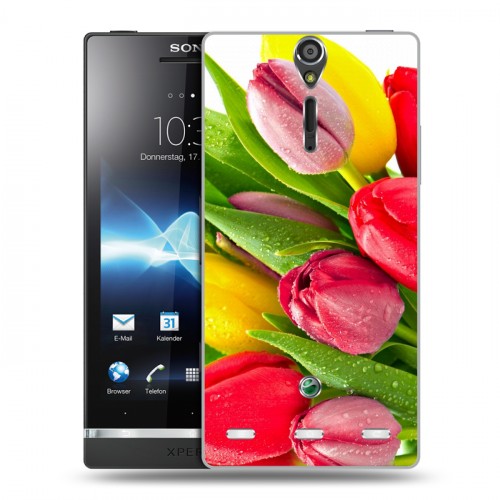 Дизайнерский пластиковый чехол для Sony Xperia S Тюльпаны