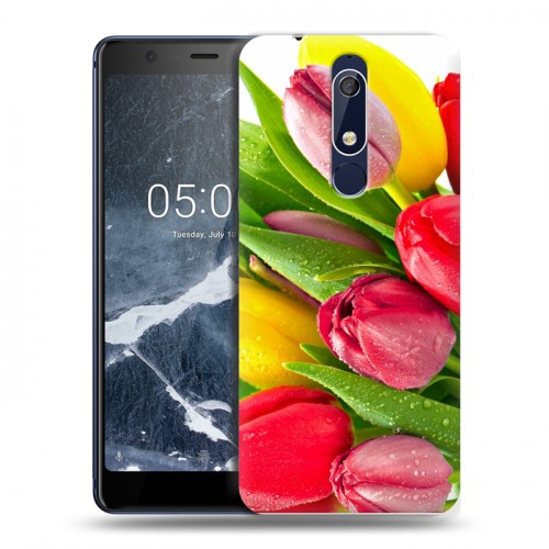 Дизайнерский пластиковый чехол для Nokia 5.1 Тюльпаны