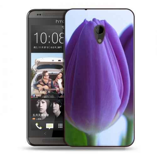 Дизайнерский пластиковый чехол для HTC Desire 700 Тюльпаны