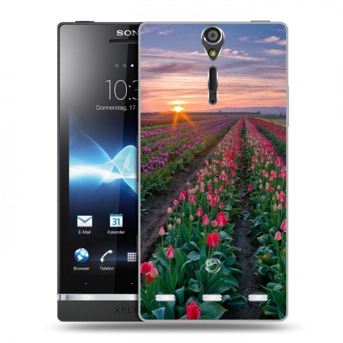 Дизайнерский пластиковый чехол для Sony Xperia S Тюльпаны