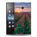 Дизайнерский пластиковый чехол для Sony Xperia acro S Тюльпаны