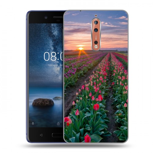 Дизайнерский пластиковый чехол для Nokia 8 Тюльпаны