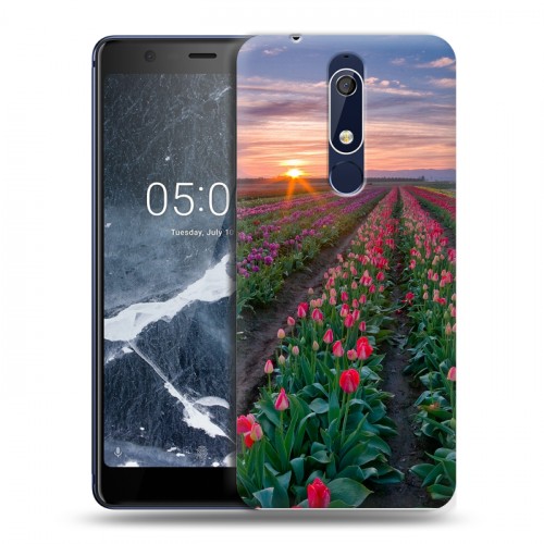 Дизайнерский пластиковый чехол для Nokia 5.1 Тюльпаны