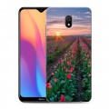 Дизайнерский силиконовый с усиленными углами чехол для Xiaomi RedMi 8A Тюльпаны