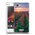 Дизайнерский пластиковый чехол для Sony Xperia L Тюльпаны