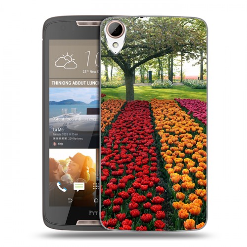 Дизайнерский силиконовый чехол для HTC Desire 828 Тюльпаны