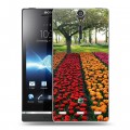 Дизайнерский пластиковый чехол для Sony Xperia S Тюльпаны