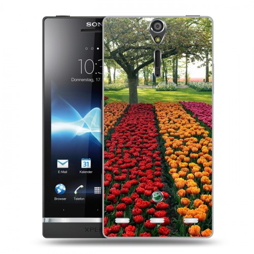 Дизайнерский пластиковый чехол для Sony Xperia S Тюльпаны