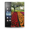 Дизайнерский пластиковый чехол для Sony Xperia acro S Тюльпаны