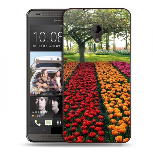 Дизайнерский пластиковый чехол для HTC Desire 700 Тюльпаны