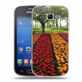 Дизайнерский пластиковый чехол для Samsung Galaxy Trend Lite Тюльпаны