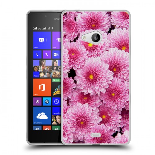 Дизайнерский пластиковый чехол для Microsoft Lumia 540 Хризантемы