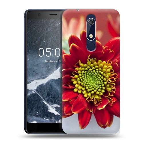 Дизайнерский пластиковый чехол для Nokia 5.1 Хризантемы