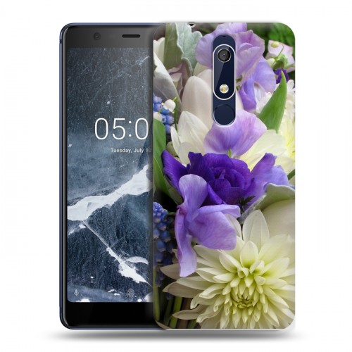 Дизайнерский пластиковый чехол для Nokia 5.1 Хризантемы