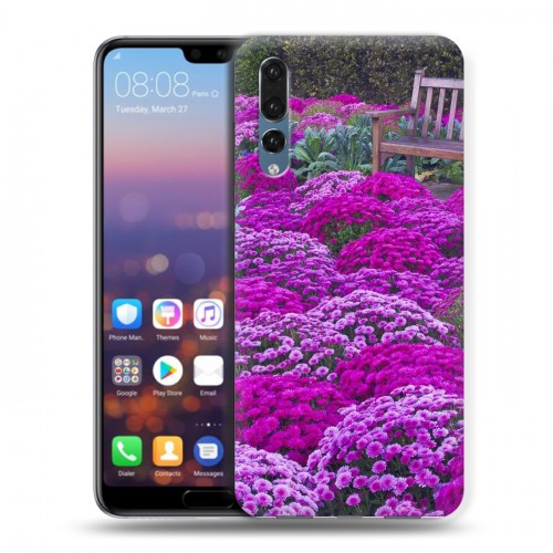 Дизайнерский силиконовый с усиленными углами чехол для Huawei P20 Pro Хризантемы