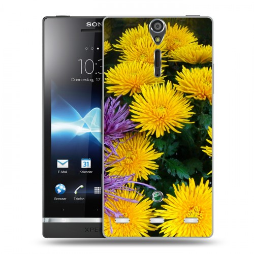 Дизайнерский пластиковый чехол для Sony Xperia S Хризантемы