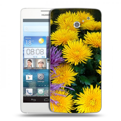 Дизайнерский пластиковый чехол для Huawei Ascend D2 Хризантемы