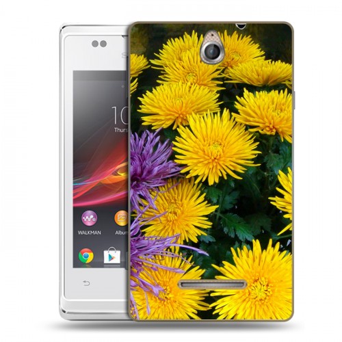 Дизайнерский пластиковый чехол для Sony Xperia E Хризантемы