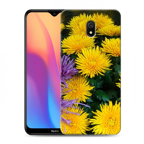 Дизайнерский силиконовый с усиленными углами чехол для Xiaomi RedMi 8A Хризантемы