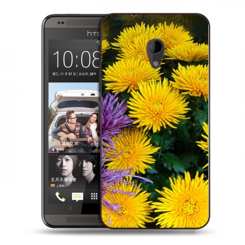 Дизайнерский пластиковый чехол для HTC Desire 700 Хризантемы