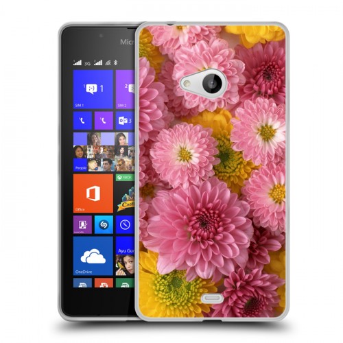 Дизайнерский пластиковый чехол для Microsoft Lumia 540 Хризантемы