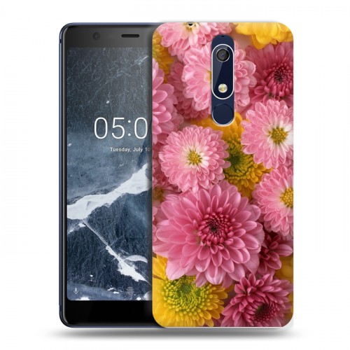 Дизайнерский пластиковый чехол для Nokia 5.1 Хризантемы