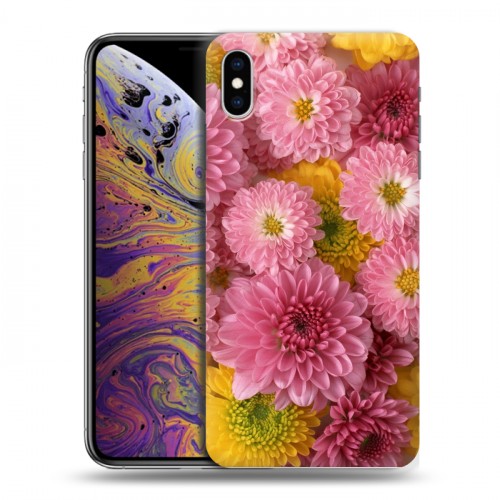 Дизайнерский силиконовый чехол для Iphone Xs Max Хризантемы