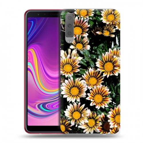 Дизайнерский силиконовый с усиленными углами чехол для Samsung Galaxy A7 (2018) Хризантемы
