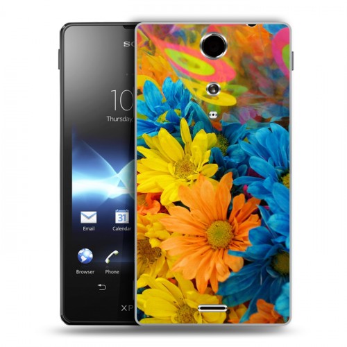 Дизайнерский пластиковый чехол для Sony Xperia TX Хризантемы