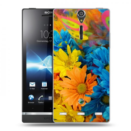 Дизайнерский пластиковый чехол для Sony Xperia S Хризантемы