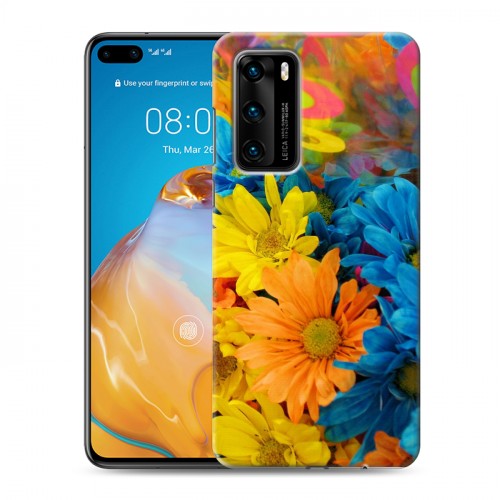 Дизайнерский пластиковый чехол для Huawei P40 Хризантемы