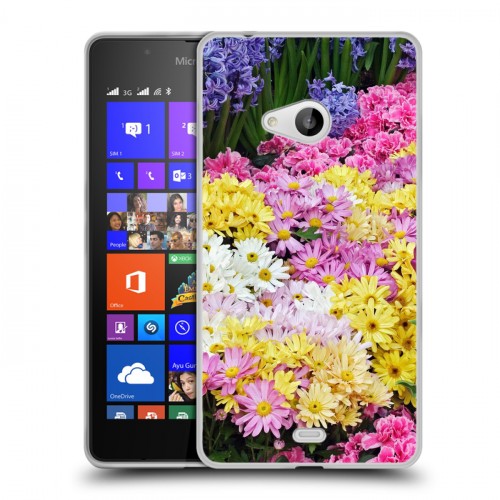 Дизайнерский пластиковый чехол для Microsoft Lumia 540 Хризантемы