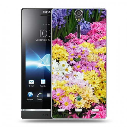 Дизайнерский пластиковый чехол для Sony Xperia S Хризантемы