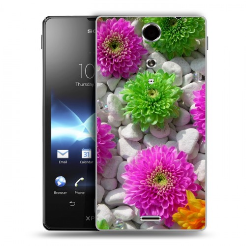 Дизайнерский пластиковый чехол для Sony Xperia TX Хризантемы