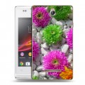 Дизайнерский пластиковый чехол для Sony Xperia E Хризантемы