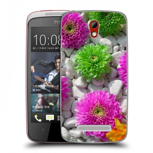 Дизайнерский пластиковый чехол для HTC Desire 500 Хризантемы