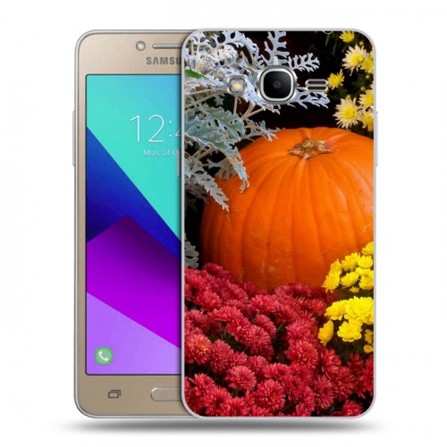 Дизайнерский силиконовый с усиленными углами чехол для Samsung Galaxy J2 Prime Хризантемы