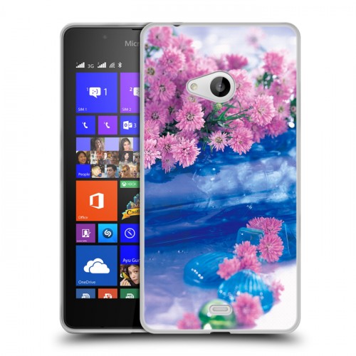 Дизайнерский пластиковый чехол для Microsoft Lumia 540 Хризантемы