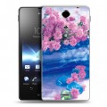 Дизайнерский пластиковый чехол для Sony Xperia TX Хризантемы