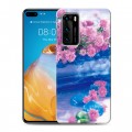 Дизайнерский силиконовый с усиленными углами чехол для Huawei P40 Хризантемы