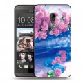 Дизайнерский пластиковый чехол для HTC Desire 700 Хризантемы